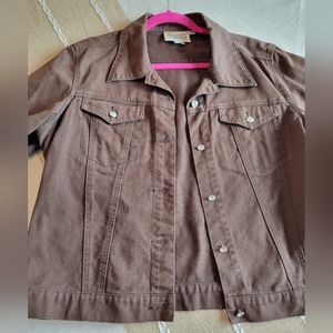 Christine Alexander Brown Large Jacket with Crystal Buttons